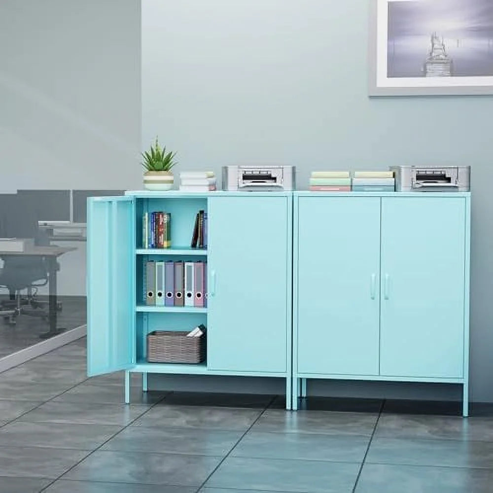 Metal Cabinet Locker with Hanging Rod and Adjustable Shelves I13436