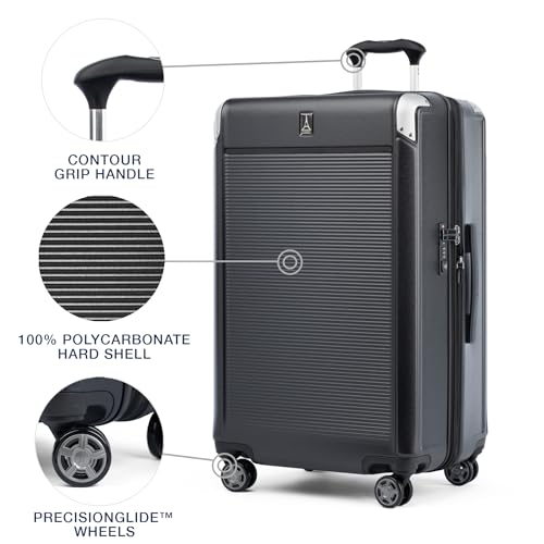 True Navy Blue 28-Inch Hardside Polycarbonate Expandable Checked Suitcase V43494