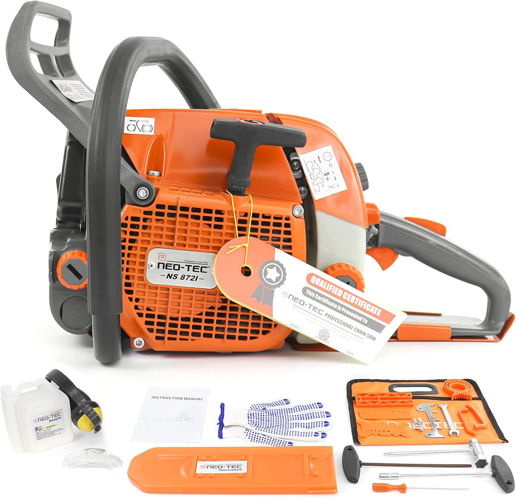 72cc Gas Chainsaw with NGK Spark Plug, 24 Inch Bar Q594