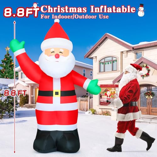 8.8 FT Waving Christmas Inflatables Santa Claus B6475