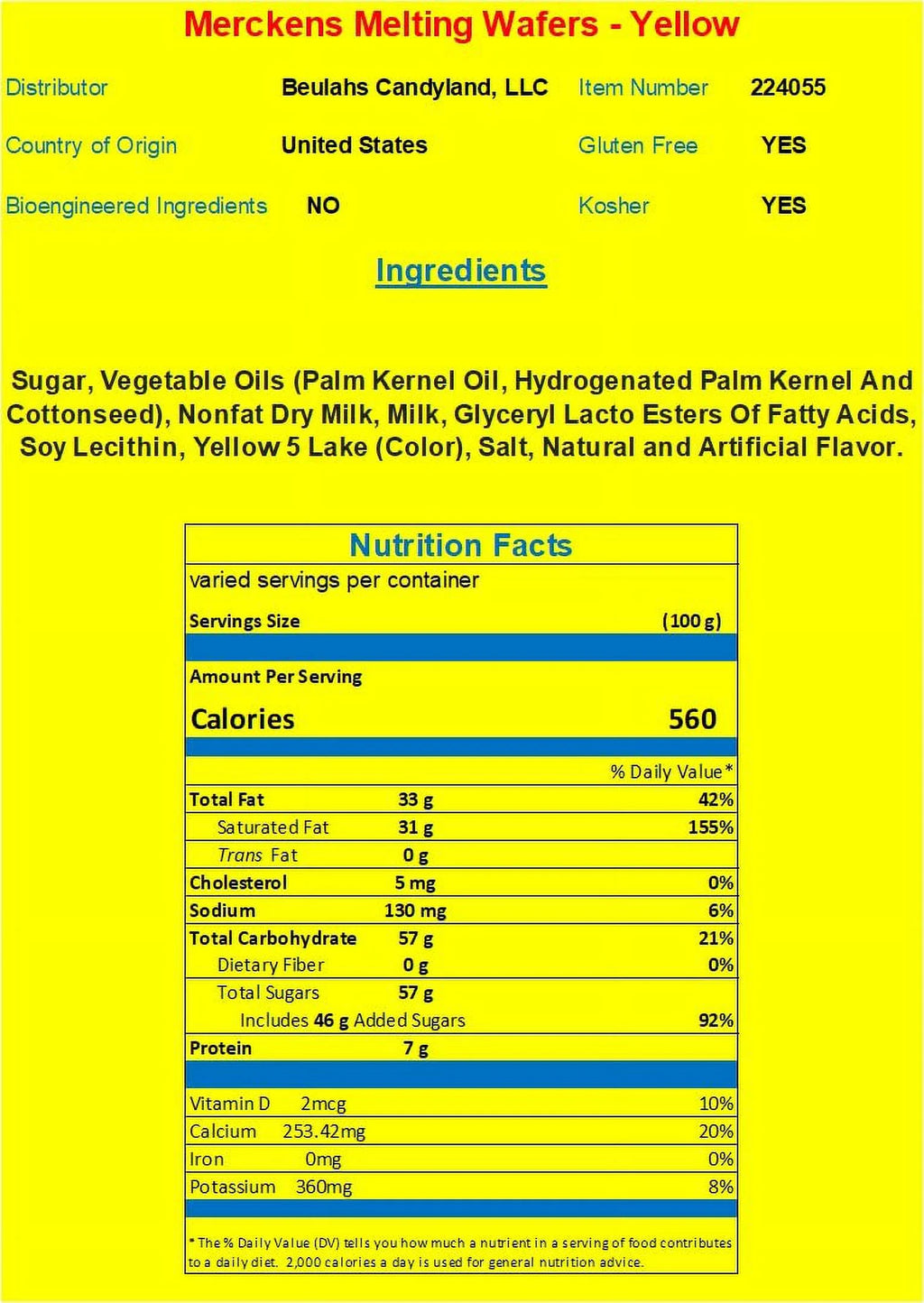 Yellow Wafer 2 Pounds H252257