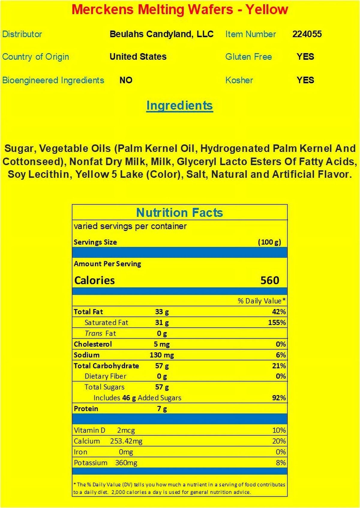 Yellow Wafer 2 Pounds H252257