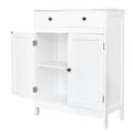 White Wooden 2-Door Bathroom Cabinet with 1 Drawer F964