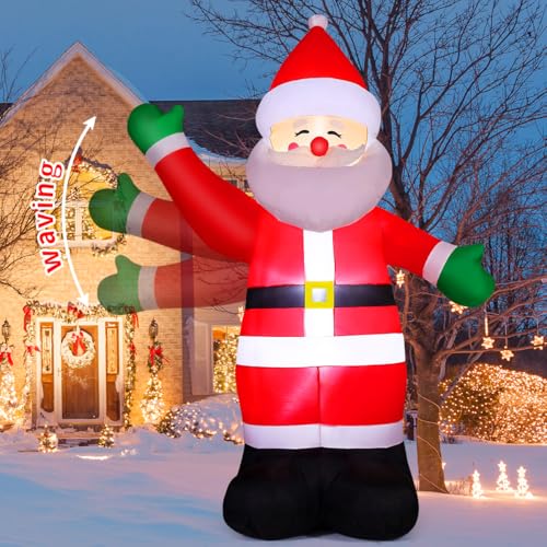 8.8 FT Waving Christmas Inflatables Santa Claus B6475