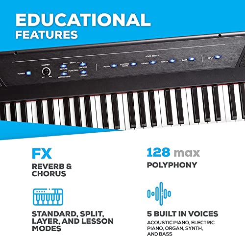 88 Key Digital Piano Keyboard with Semi Weighted Keys B827483