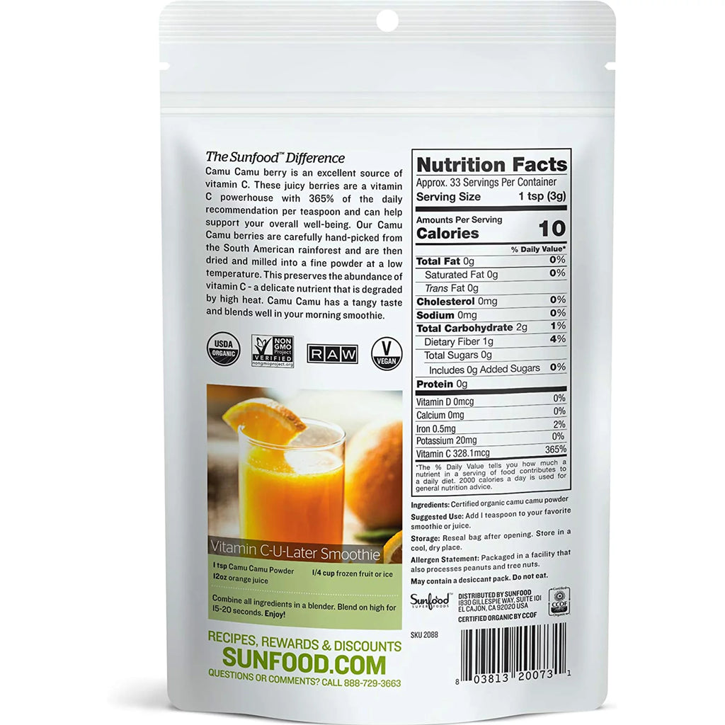 Raw Organic Camu Camu Powder, 3.5 oz A65944
