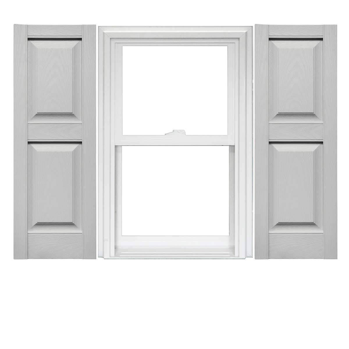 Raised Panel Vinyl Shutters 1 Pair 14.75 x 80 Paintable Q6638