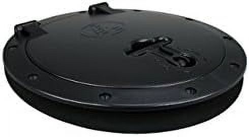 Black Plastic 6'' Waterproof Deck Plate Cover with Storage Bag Lock Design F88274