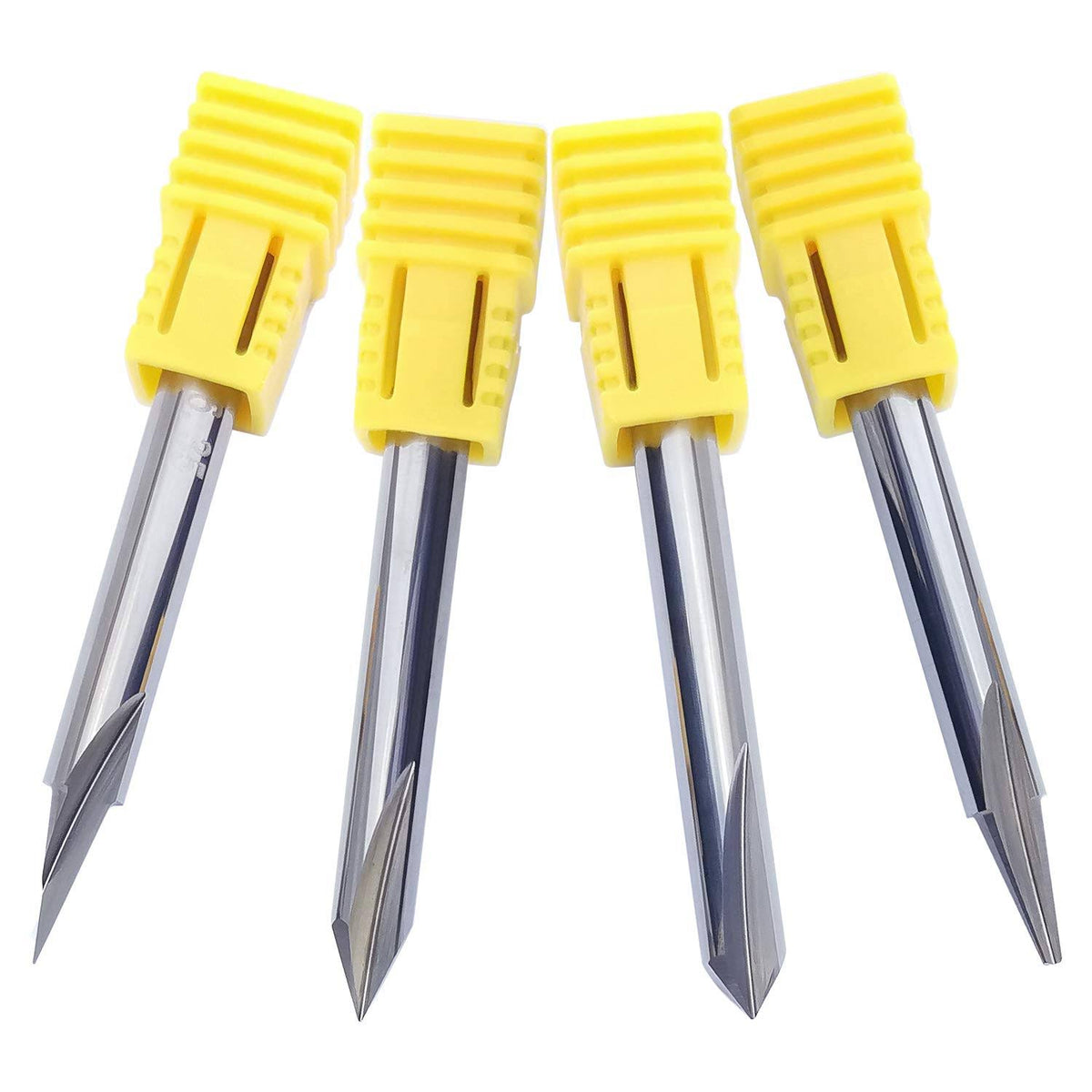 CNC Wood Carving Router Bit Set 1/4 inch Shank 15 20 60 90 Degree V-Bit K522