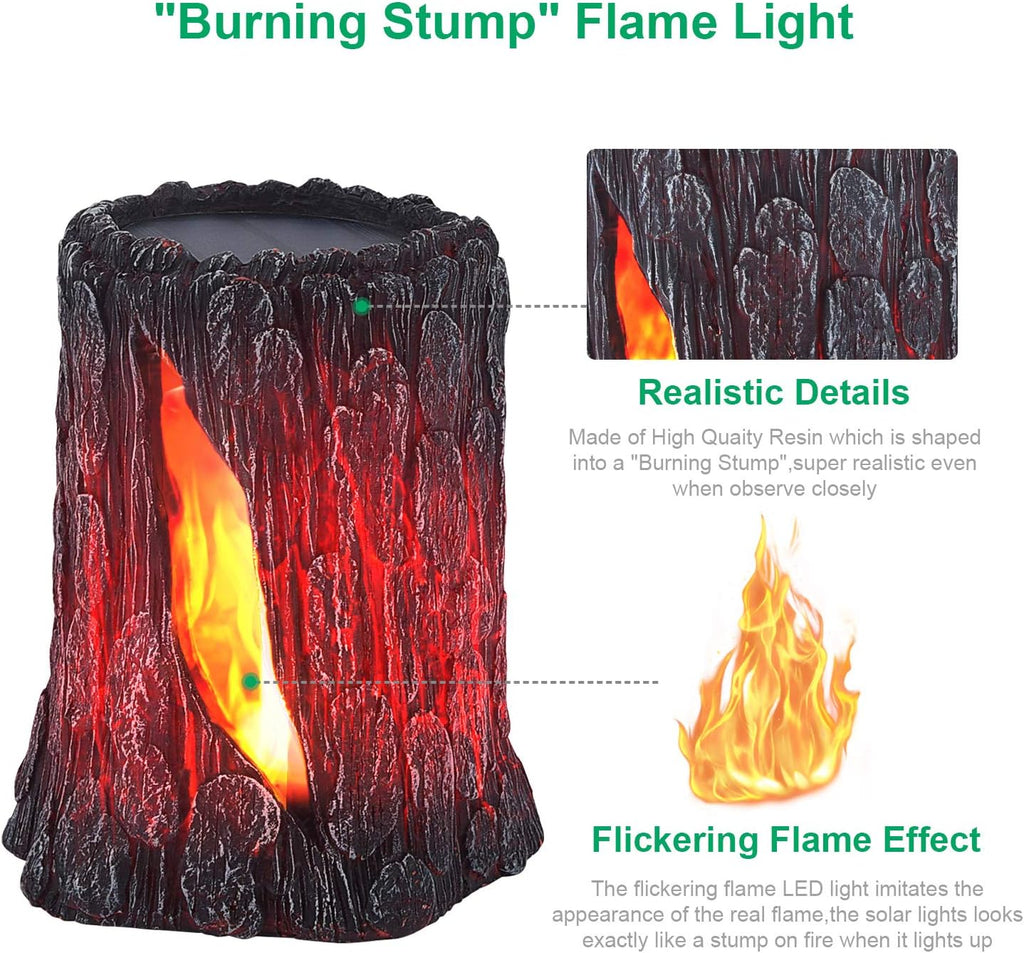 Solar Powered Flickering Flame Lantern Lights 2 Pack I895