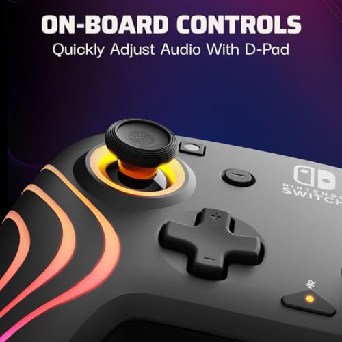 Black Wireless RGB Gaming Controller for Nintendo Switch I626485
