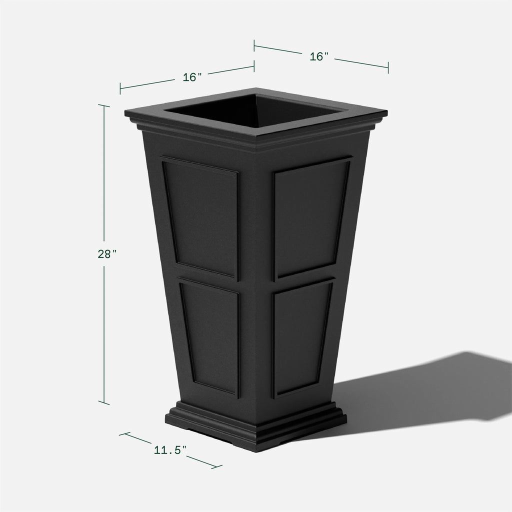Black 28" Plastic Planter U656