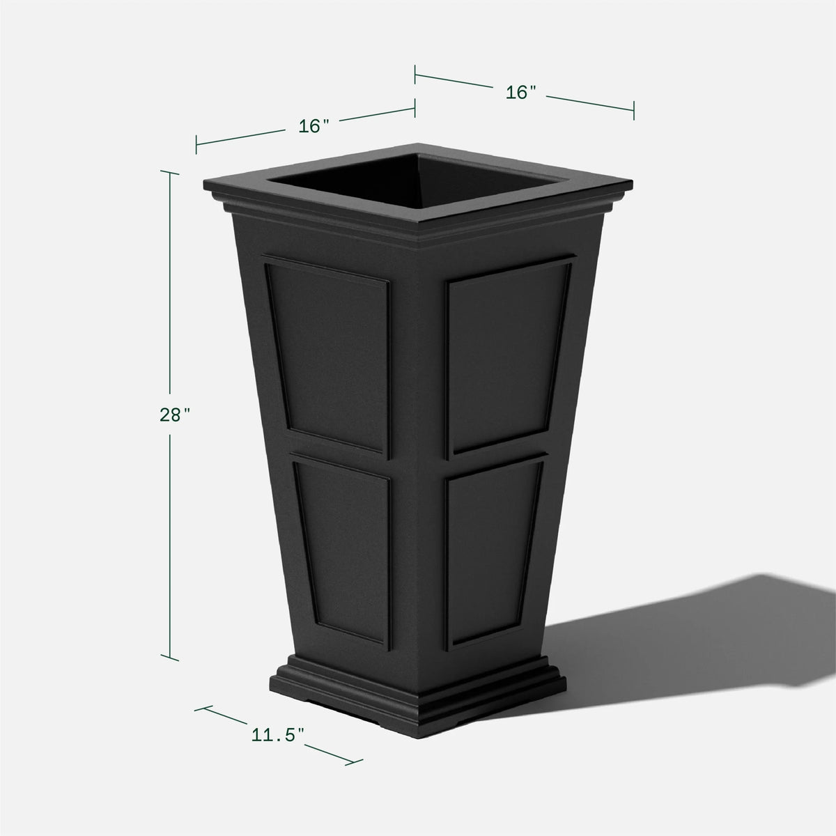Black 28" Plastic Planter U656