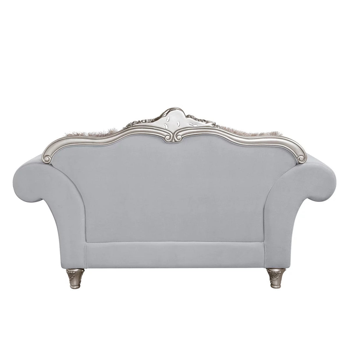 Light Gray Linen Loveseat with 5 Pillows Q920040
