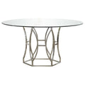 60" Stainless Steel and Glass Round Dining Table X41790