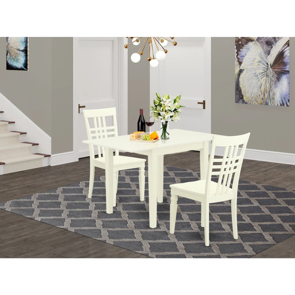 3 Pc Dining Table Set with Hard Wood Seat and Panel Back T5164