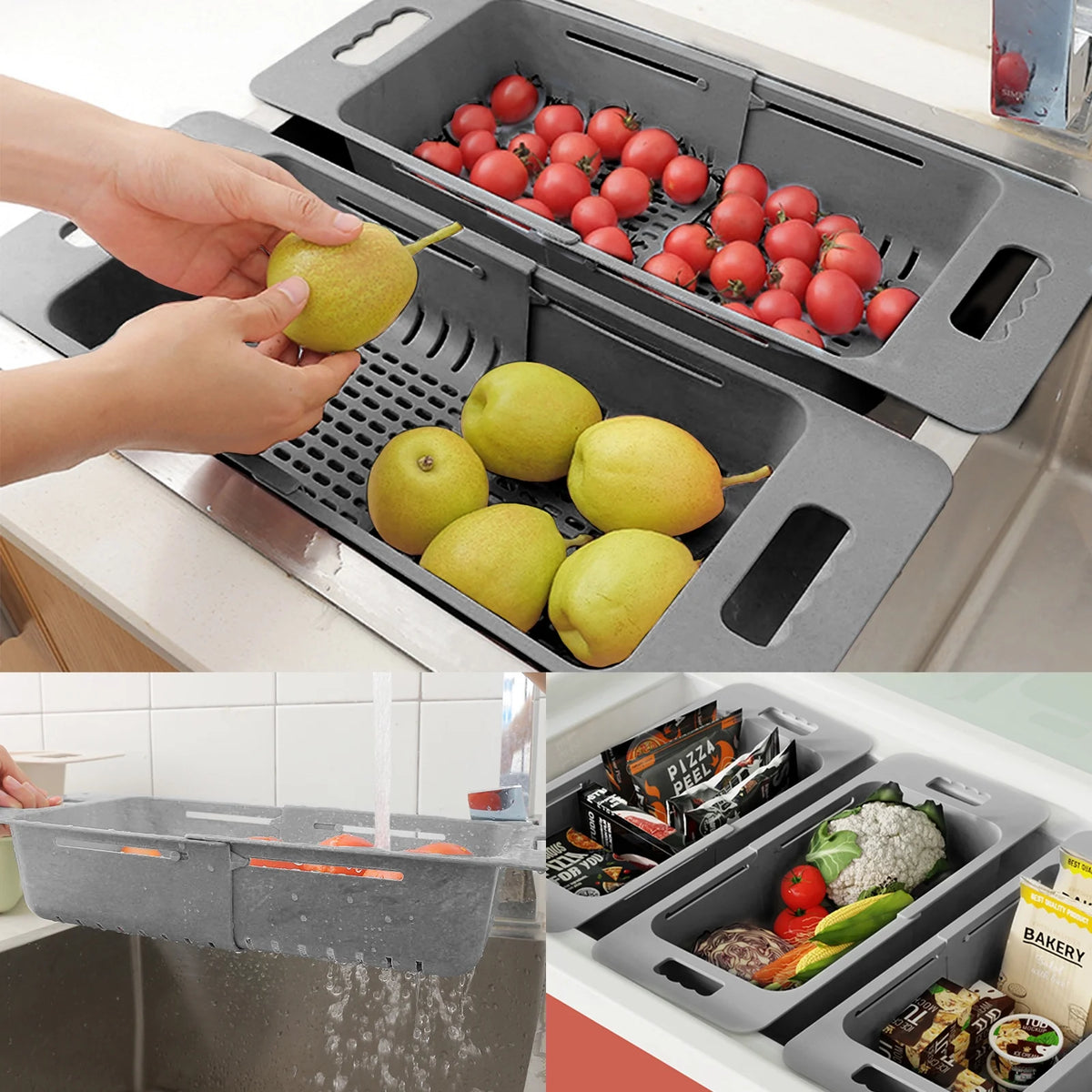 Adjustable Freezer Baskets with Handle Q50288
