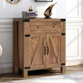 Dark Grey Wood Sideboard Storage Cabinet with Drawer and Cabinet E4094