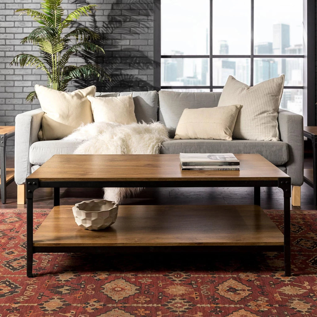 Rustic Metal and Wood Coffee Table K96000