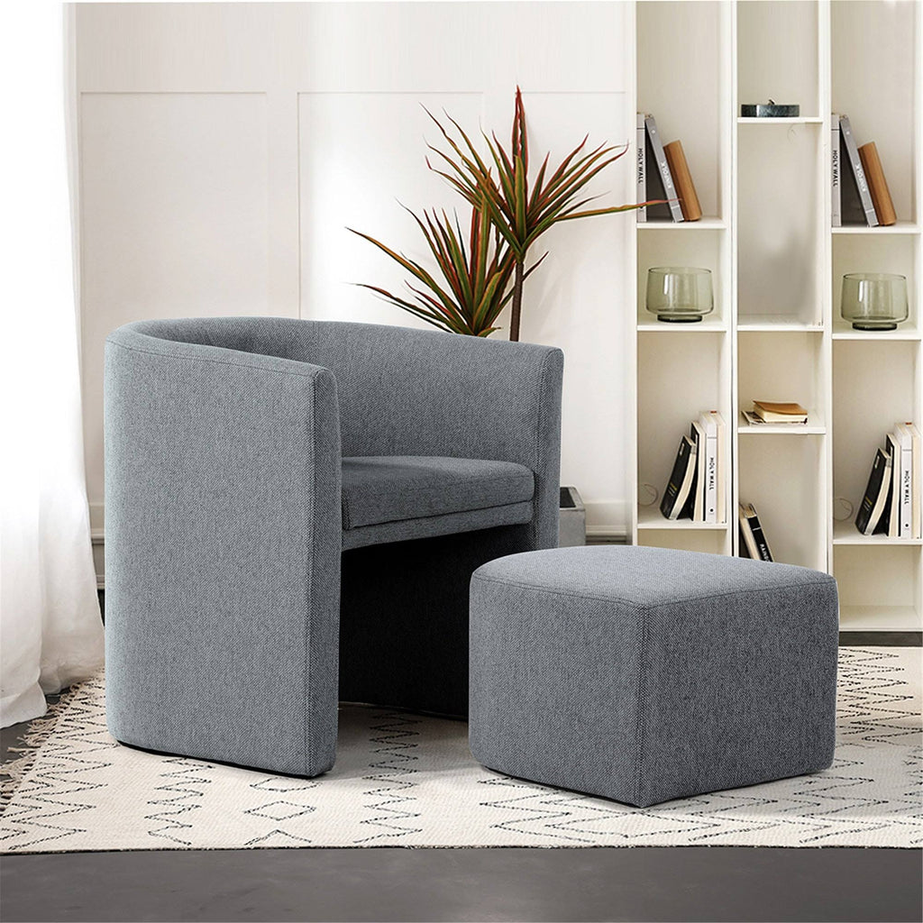 Blue Accent Chair with Ottoman H959
