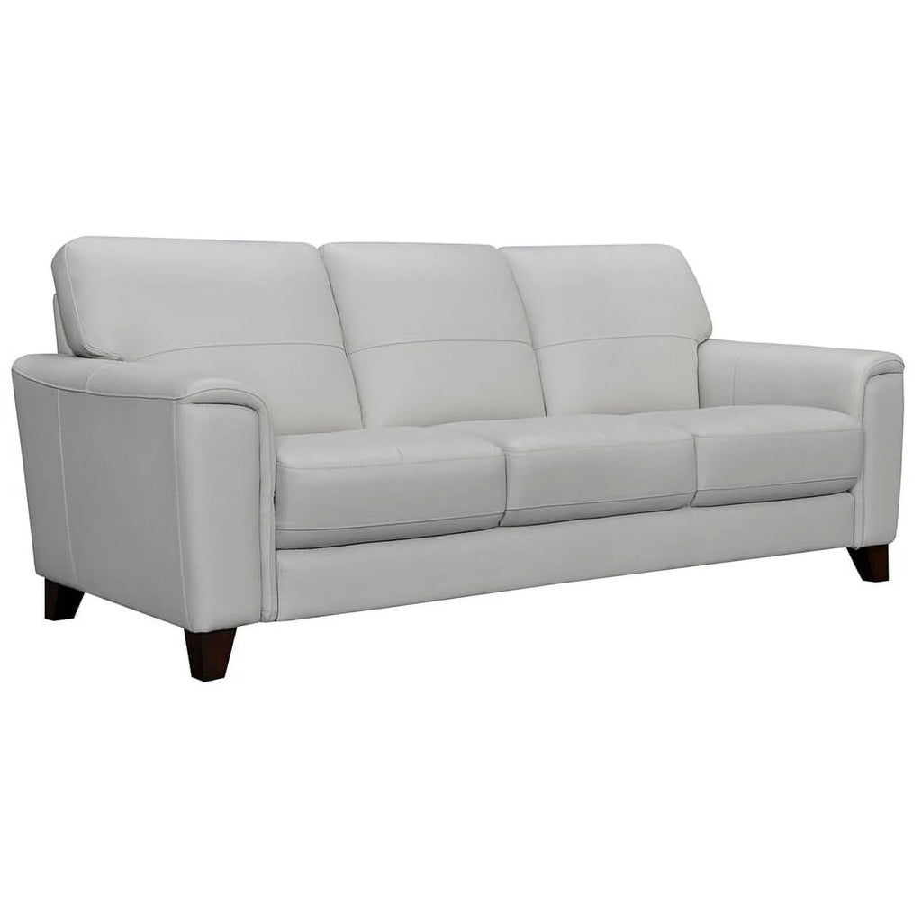 Gray Leather Square Arm Sofa with Wood Frame V1750