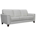 Gray Leather Square Arm Sofa with Wood Frame V1750