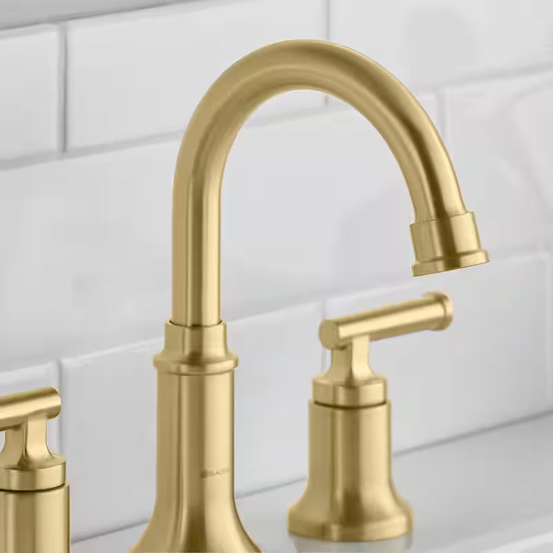 8 in. Widespread Double-Handle High-Arc Bathroom Faucet Matte Gold H432