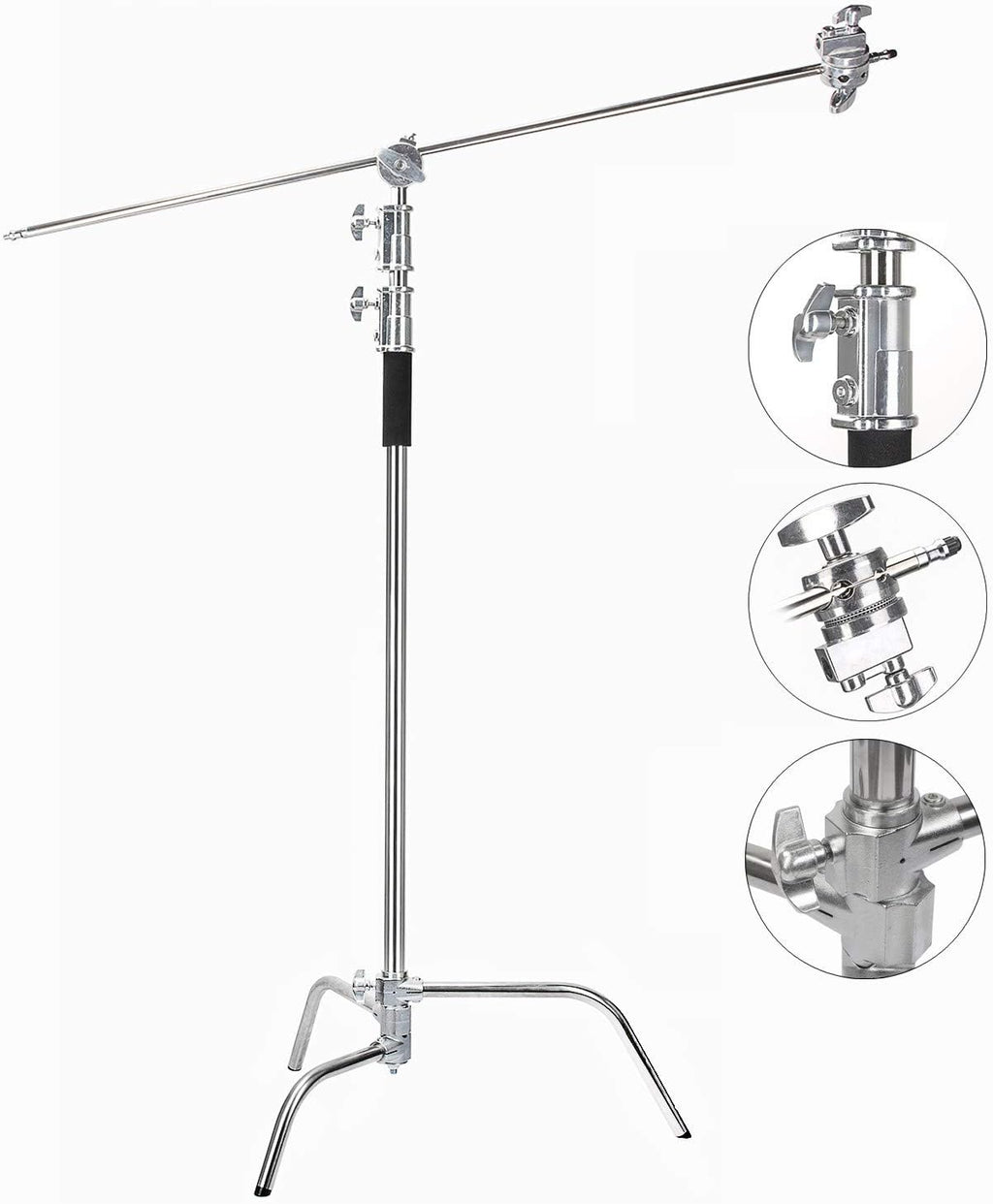 C Stand Heavy Duty 100% Metal Max 10.8ft/330cm with Holding Arm Boom Arm 2 Pcs Grip Head U29299