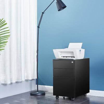 Black 3-Drawer Vertical Filing Cabinet P25581