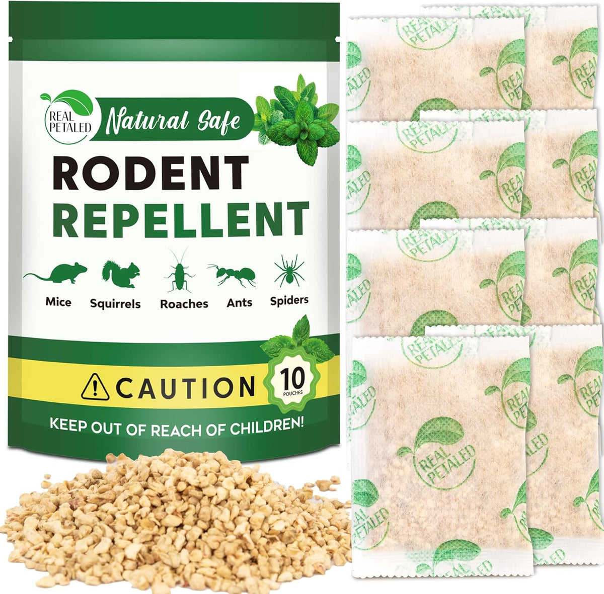 Natural Peppermint Oil Rodent Repellent Pouches, 10 Pouches O743
