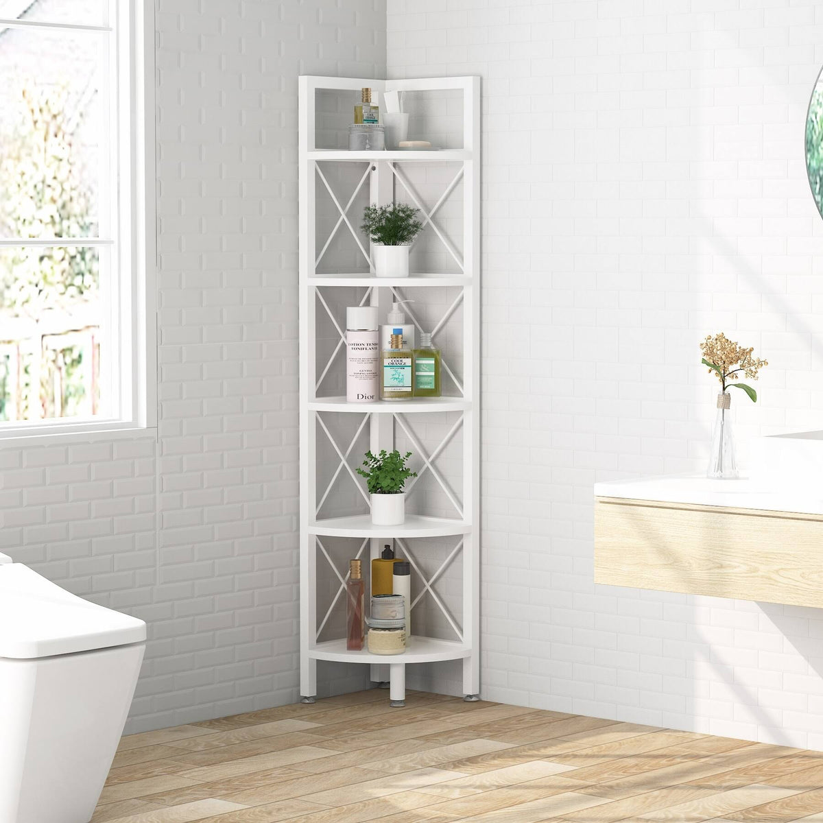 5-Tier Corner Bookshelf Black I540