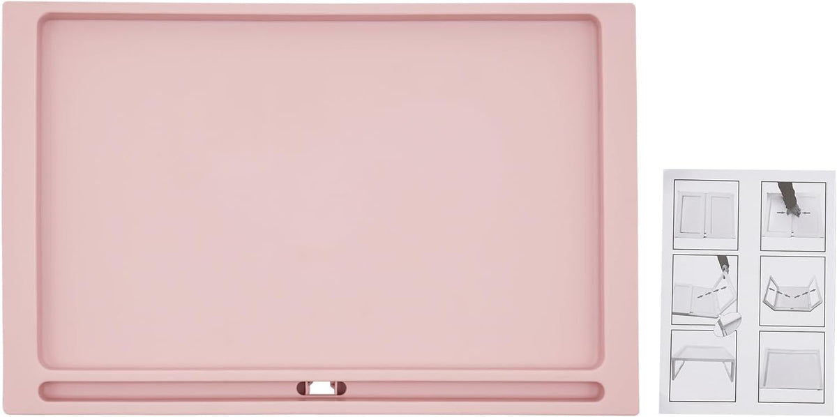 6 Pcs Pink Plastic Folding Breakfast Tray V7495