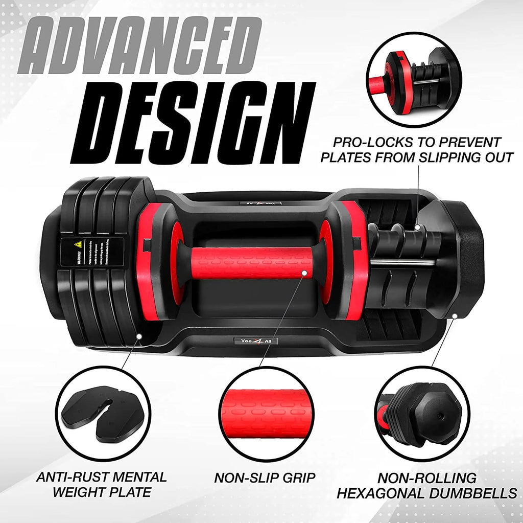Adjustable Dumbbell 15-55 Black Single I256049