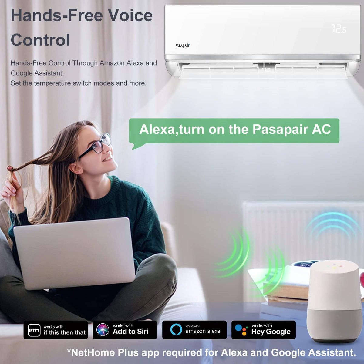12,000 BTU WiFi Enabled Ductless Mini Split Air Conditioner X59983
