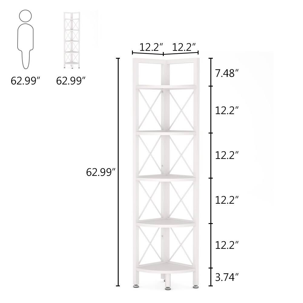 5-Tier Corner Bookshelf Black I540