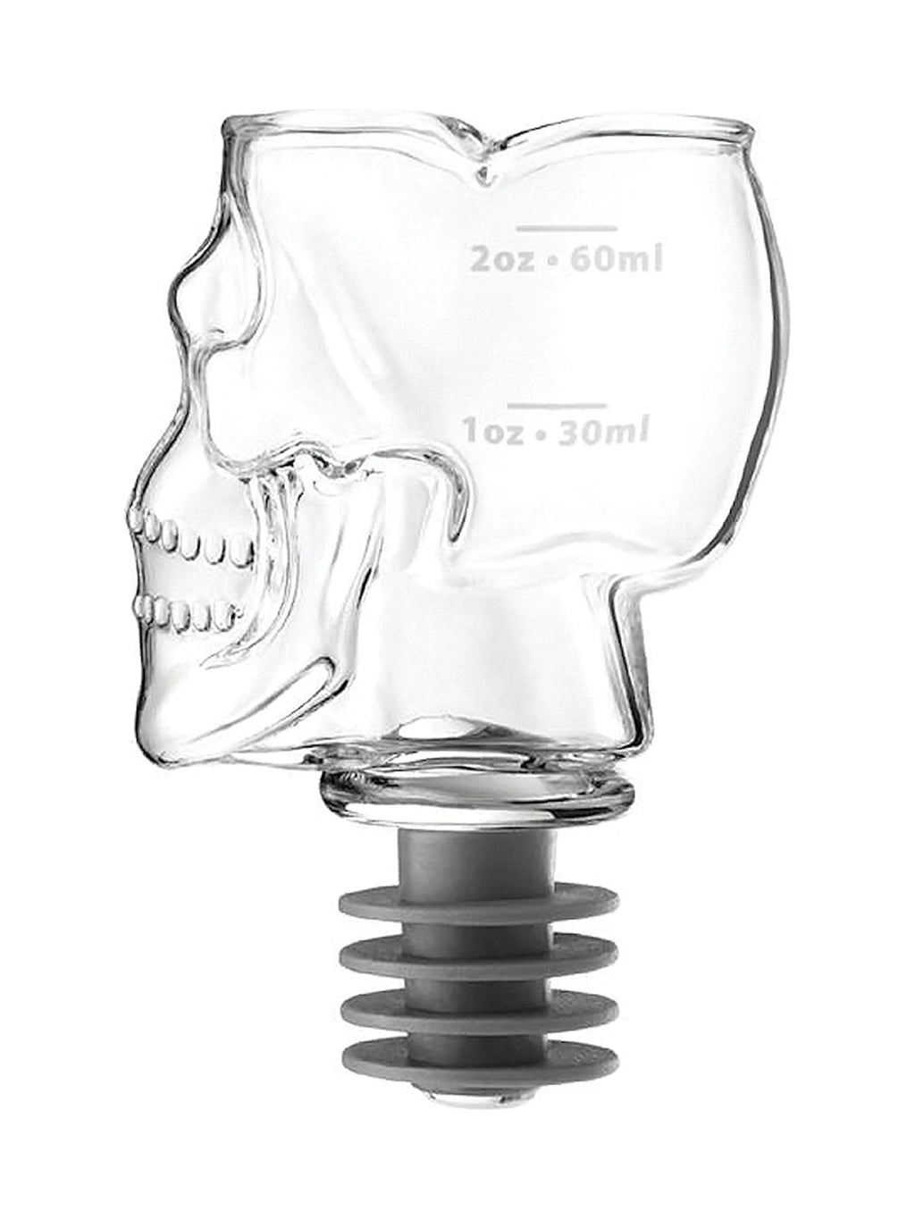 Skull Shaped Bottle Stopper Jigger Shot Glass K94040