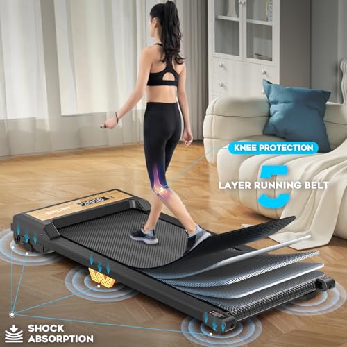 Under Desk Walking Treadmill with 265LBS Weight Capacity, 2 in 1 Portable Compact Treadmill A396