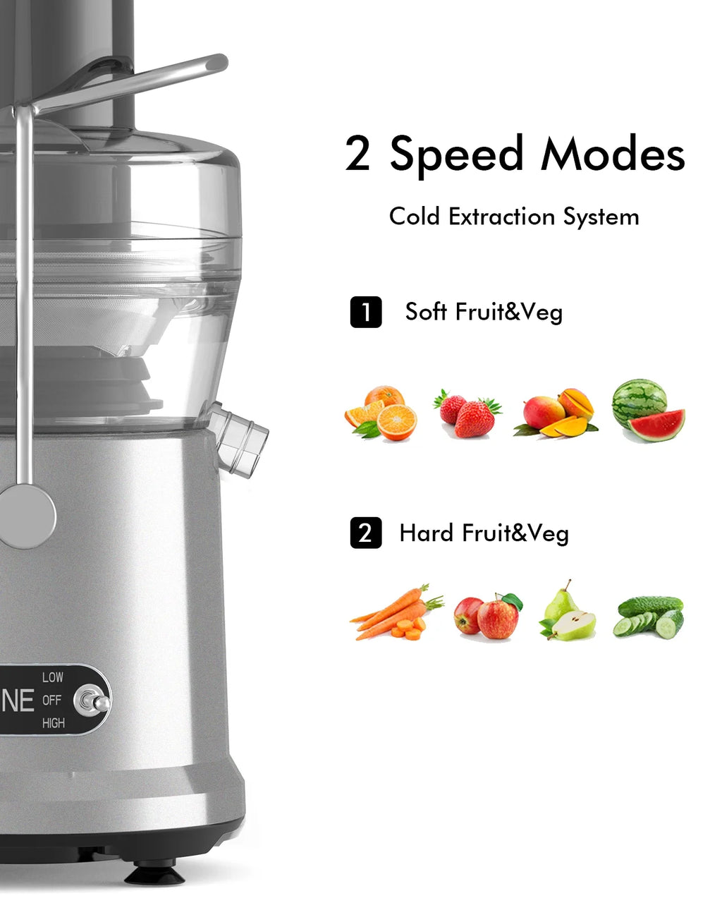 Centrifugal Juicer Machine, 1000W, Large 3.2'' Chute H41719