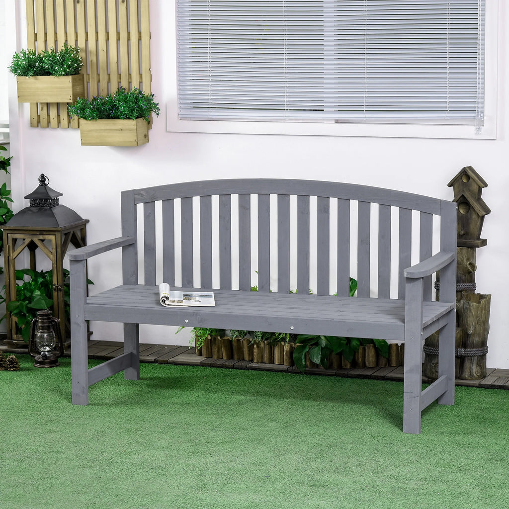 2-Person Wooden Garden Bench Patio Armchair N375374