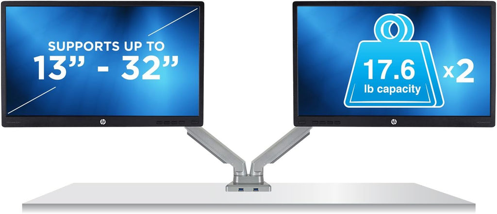 Dual Monitor Arm Mount Desk Stand with USB Ports F483422