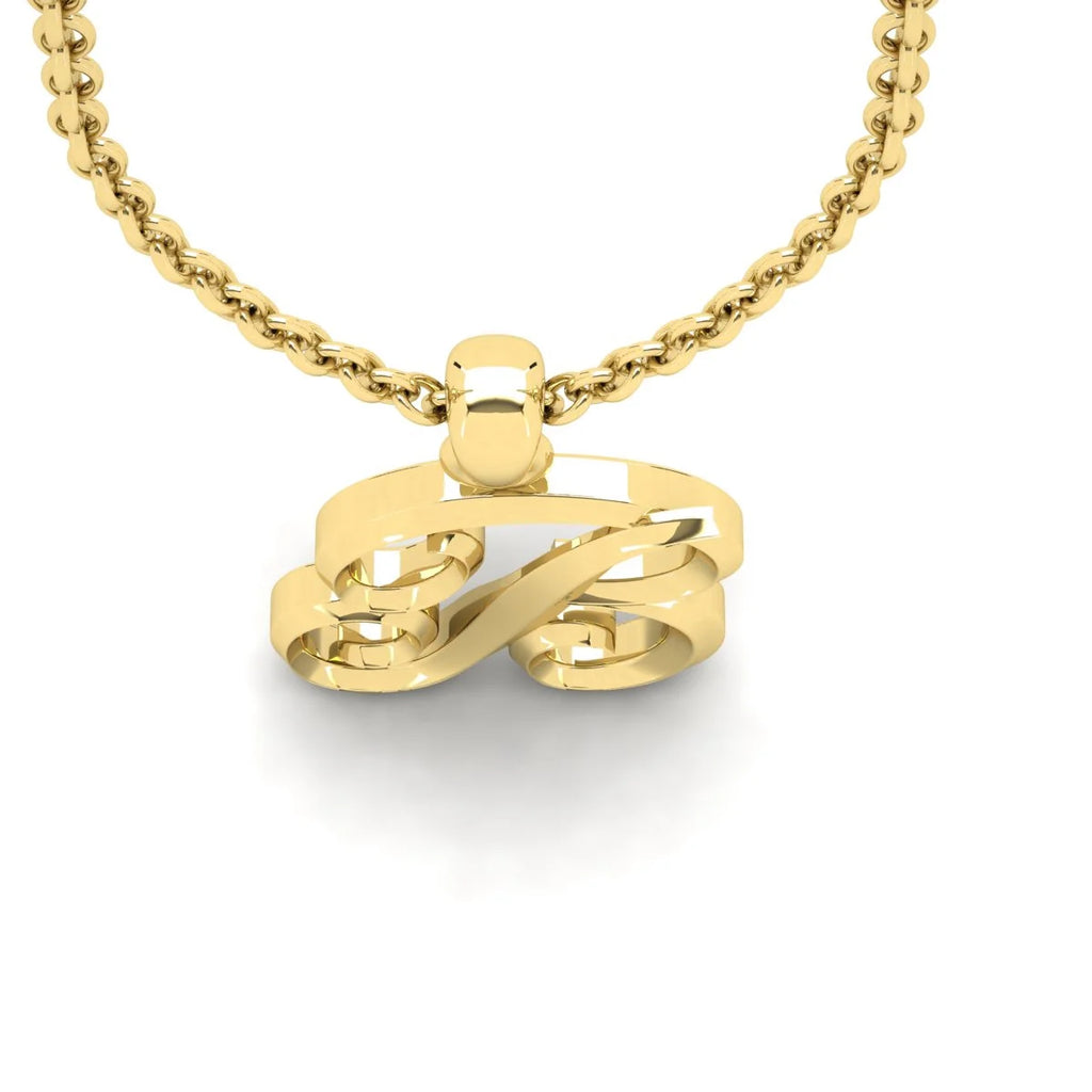 14 Karat Yellow Gold Initial Necklace with 18 Inch Cable Chain L32454