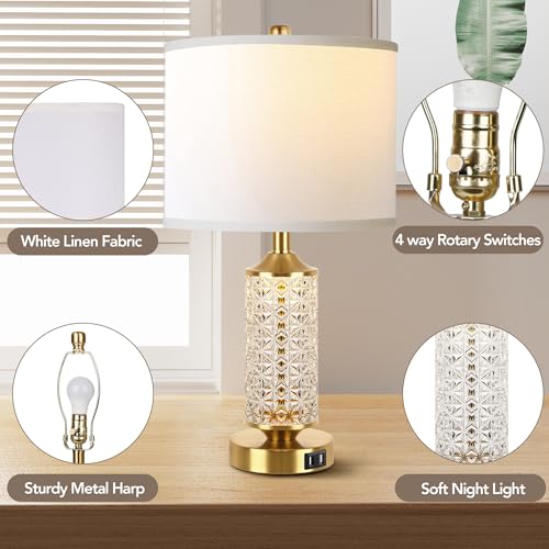 Set of 2 Table Lamps with USB Ports H19717