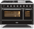 48 Dual Fuel Natural Gas Range Glossy Black Chrome Trim Z33865