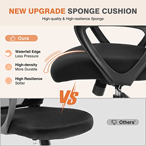 Black Ergonomic Mid-Back Mesh Swivel Office Chair L9874