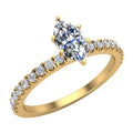 Marquise Solitaire Diamond Ring 18K Gold 0.65 CT TW K388396