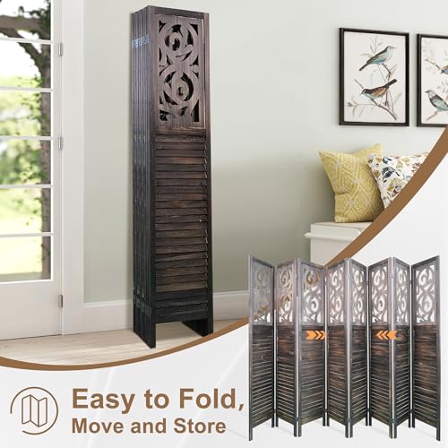8 Panel Wood Peg Board Room Divider U6159