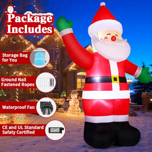 8.8 FT Waving Christmas Inflatables Santa Claus B6475