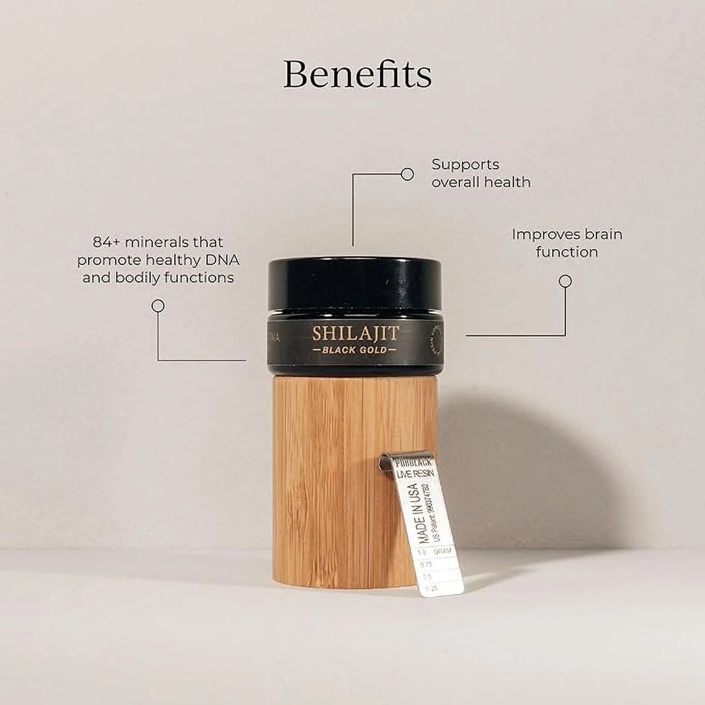 Pure Shilajit Resin with Elemental Gold, Fulvic Acid, 84+ Trace Minerals, 15g Jar K679