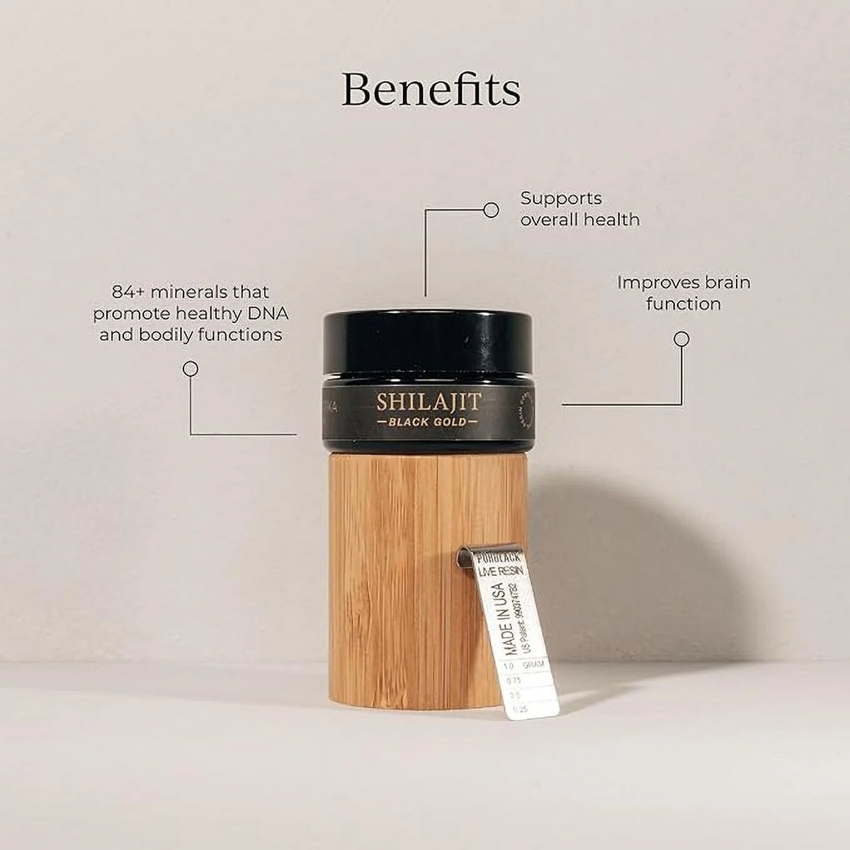 Pure Shilajit Resin with Elemental Gold, Fulvic Acid, 84+ Trace Minerals, 15g Jar K679