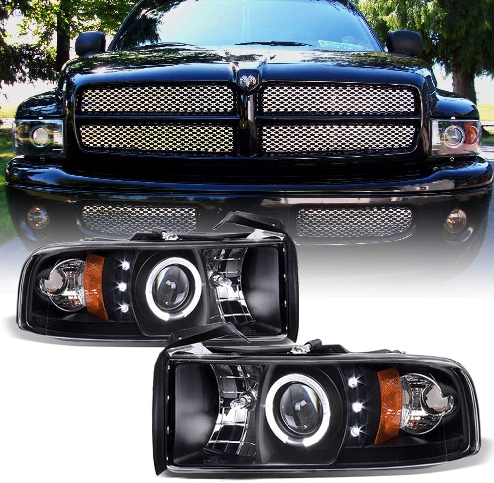 For 1994-2001 Dodge Ram 1500 2500 3500 LED Projector Headlights Assembly T94745